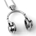 New Silver Jewelry Stainless Steel Jewelry Hip Hop Charms Sports Earphone Pendants Necklaces